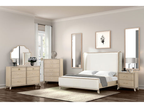 Candra Natural Oak Queen 5 Piece Bedroom Set w/2 Nightstands - Ornate Home