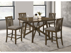 Canfield Brown Counter Height 5-piece Dining Room Set - Ornate Home