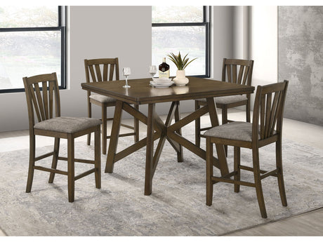 Canfield Brown Counter Height 5-piece Dining Room Set - Ornate Home