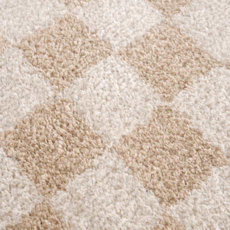 Canika Beige Washable Checkered Area Rug - Ornate Home