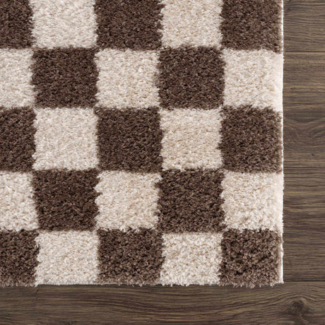 Canika Brown Washable Checkered Area Rug - Ornate Home