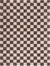 Canika Brown Washable Checkered Area Rug - Ornate Home