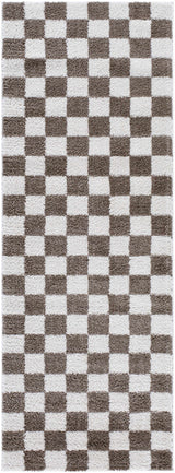 Canika Brown Washable Checkered Area Rug - Ornate Home