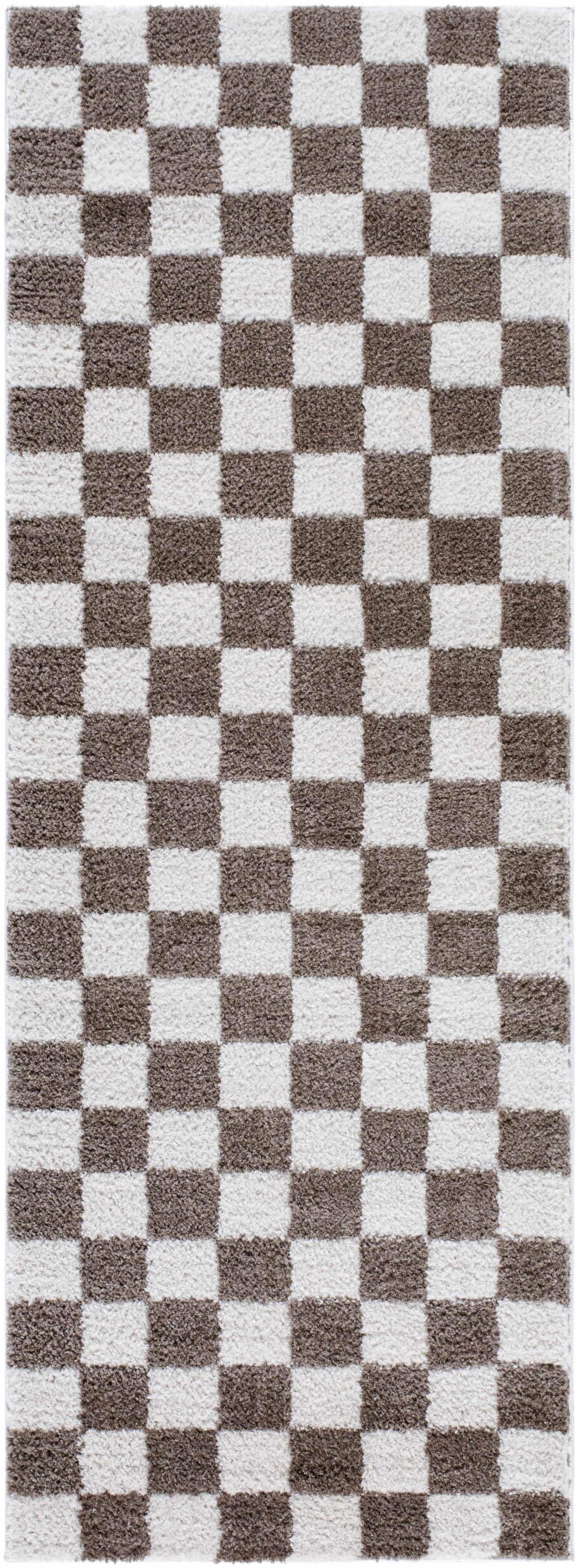 Canika Brown Washable Checkered Area Rug - Ornate Home