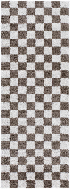 Canika Brown Washable Checkered Area Rug - Ornate Home