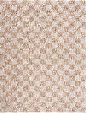 Canika Checkered Cream Washable Area Rug - Ornate Home