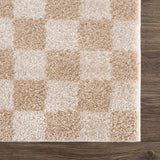 Canika Checkered Cream Washable Area Rug - Ornate Home