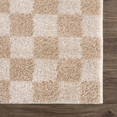 Canika Checkered Cream Washable Area Rug - Ornate Home