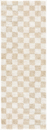 Canika Checkered Cream Washable Area Rug - Ornate Home