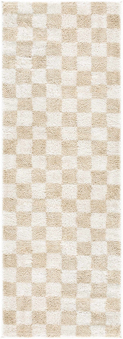 Canika Checkered Cream Washable Area Rug - Ornate Home
