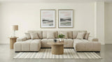 Cannella Beige U-Shaped Double Chaise Upholstered Sectional Sofa - Ornate Home