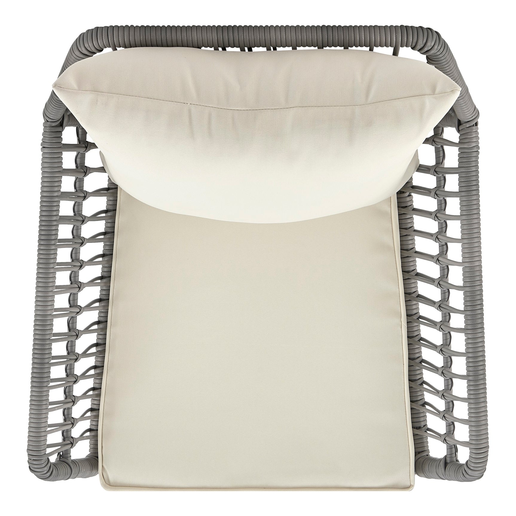 Cannes Patio 2-Person Seating Group with End Table with Cream Cushions - Ornate Home