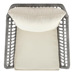 Cannes Patio 2-Person Seating Group with End Table with Cream Cushions - Ornate Home