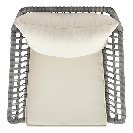 Cannes Patio 2-Person Seating Group with End Table with Cream Cushions - Ornate Home