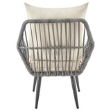 Cannes Patio 2-Person Seating Group with End Table with Cream Cushions - Ornate Home