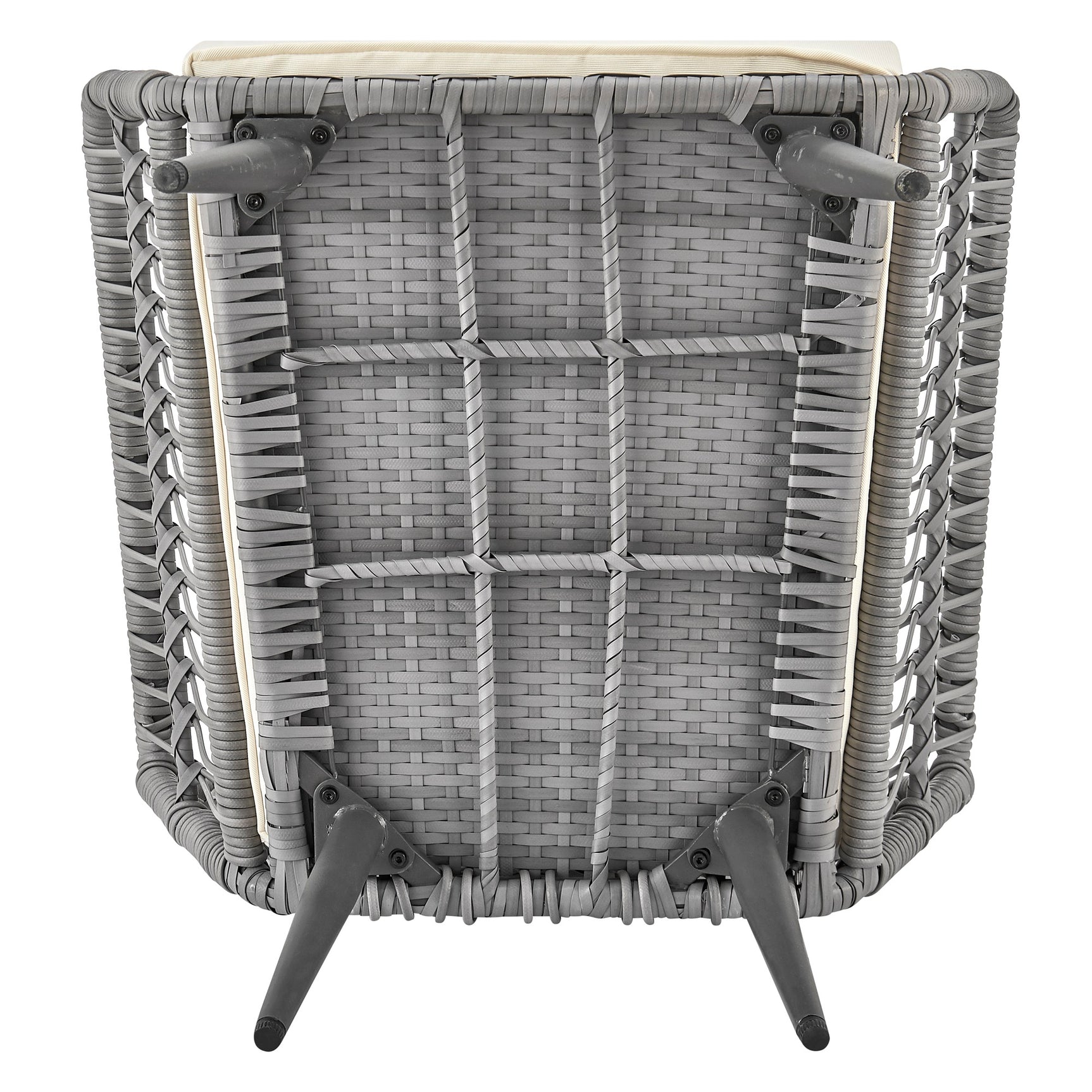 Cannes Patio 2-Person Seating Group with End Table with Cream Cushions - Ornate Home