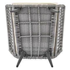 Cannes Patio 2-Person Seating Group with End Table with Cream Cushions - Ornate Home