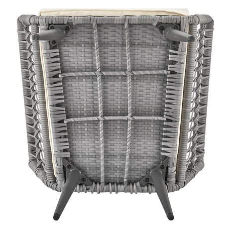 Cannes Patio 2-Person Seating Group with End Table with Cream Cushions - Ornate Home