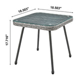 Cannes Patio 2-Person Seating Group with End Table with Grey Cushions - Ornate Home