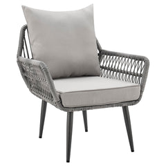 Cannes Patio 2-Person Seating Group with End Table with Grey Cushions - Ornate Home