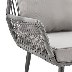 Cannes Patio 2-Person Seating Group with End Table with Grey Cushions - Ornate Home