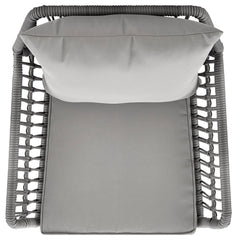 Cannes Patio 2-Person Seating Group with End Table with Grey Cushions - Ornate Home
