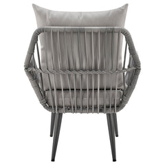 Cannes Patio 2-Person Seating Group with End Table with Grey Cushions - Ornate Home