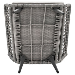 Cannes Patio 2-Person Seating Group with End Table with Grey Cushions - Ornate Home