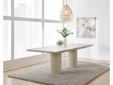 Cannon Sintered Stone/Ivory Double Pedestal Extension Dining Table - Ornate Home