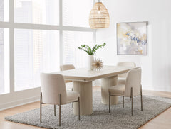 Cannon Sintered Stone/Ivory Double Pedestal Extension Dining Table - Ornate Home