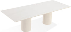 Cannon Sintered Stone/Ivory Double Pedestal Extension Dining Table - Ornate Home