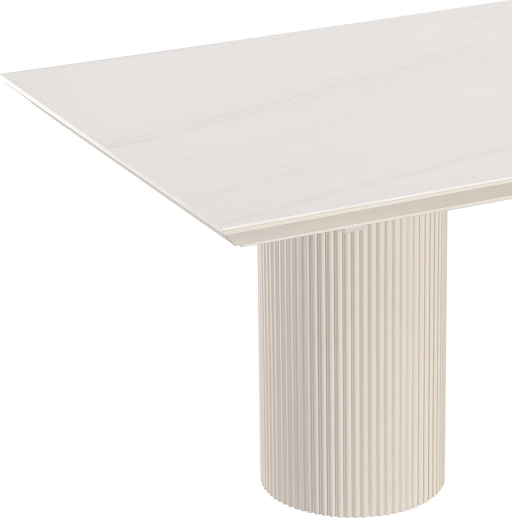 Cannon Sintered Stone/Ivory Double Pedestal Extension Dining Table - Ornate Home