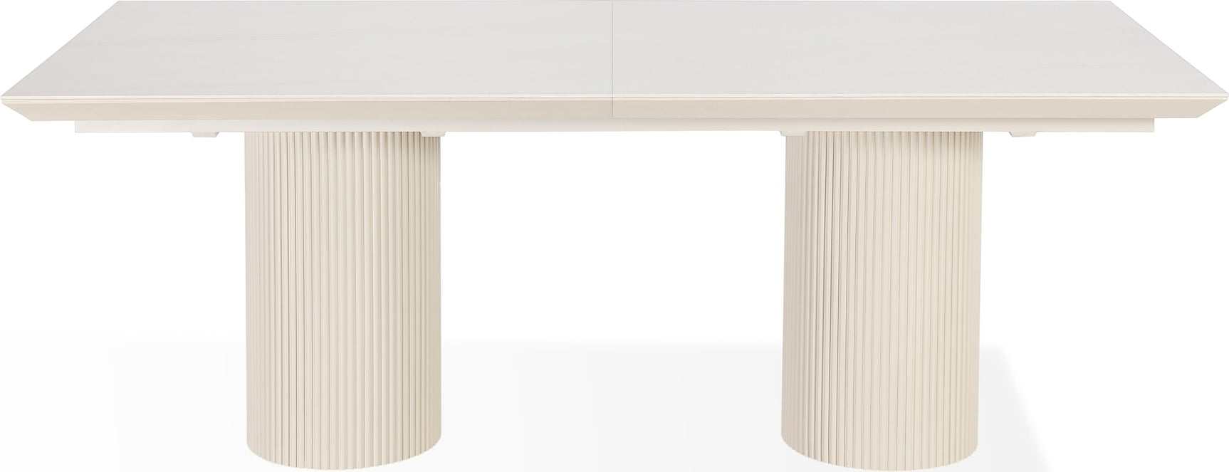 Cannon Sintered Stone/Ivory Double Pedestal Extension Dining Table - Ornate Home