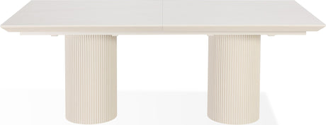 Cannon Sintered Stone/Ivory Double Pedestal Extension Dining Table - Ornate Home