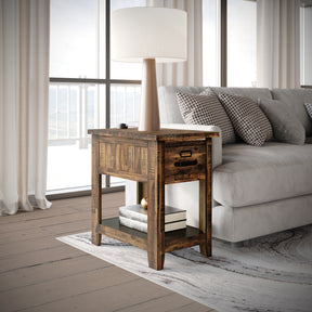 Cannon Valley Distressed Brown Chairside Table - Ornate Home