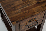Cannon Valley Distressed Brown Chairside Table - Ornate Home