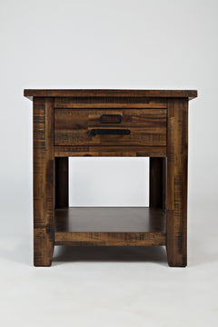 Cannon Valley Distressed Brown End Table - Ornate Home