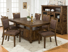 Cannon Valley Distressed Brown High/Low Dining Table - Ornate Home