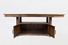 Cannon Valley Distressed Brown High/Low Dining Table w/ 4 Stools - Ornate Home