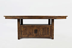 Cannon Valley Distressed Brown High/Low Dining Table w/ 6 Stools - Ornate Home