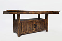 Cannon Valley Distressed Brown High/Low Dining Table w/ 6 Stools - Ornate Home