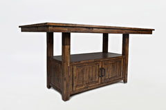 Cannon Valley Distressed Brown High/Low Dining Table w/ 6 Stools - Ornate Home
