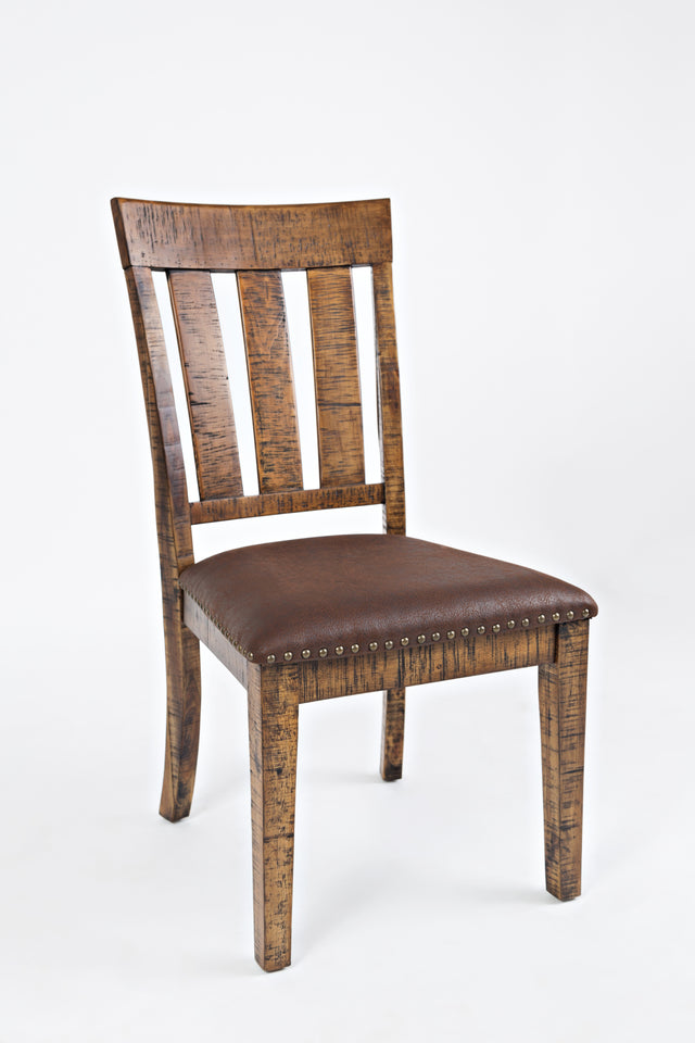 Cannon Valley Distressed Brown Slat Back Dining Chair (Set of 2) - Ornate Home