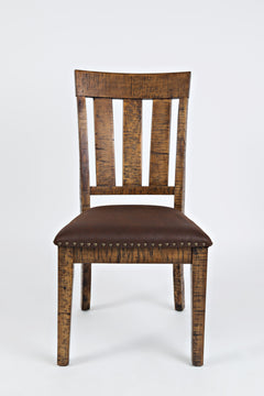 Cannon Valley Distressed Brown Slat Back Dining Chair (Set of 2) - Ornate Home