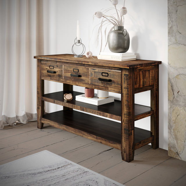 Cannon Valley Distressed Brown Sofa Table - Ornate Home