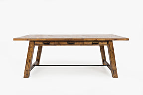 Cannon Valley Distressed Brown Trestle Dining Table - Ornate Home