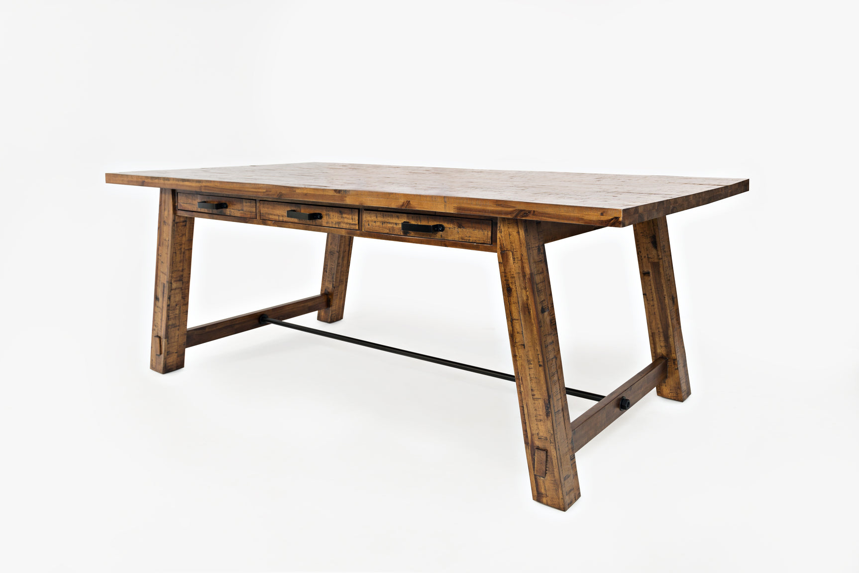 Cannon Valley Distressed Brown Trestle Dining Table - Ornate Home