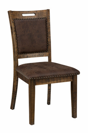 Cannon Valley Distressed Brown Uph Back Chair (Set of 2) - Ornate Home