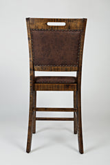 Cannon Valley Distressed Brown Uph Back Stool (Set of 2) - Ornate Home