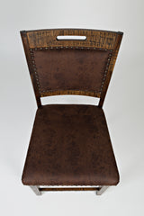 Cannon Valley Distressed Brown Uph Back Stool (Set of 2) - Ornate Home